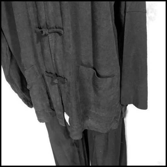 Plus Size Black Pant Suit, Original Tang Kung Fu, Martial Arts Vintage 90s - Picture 6 of 16